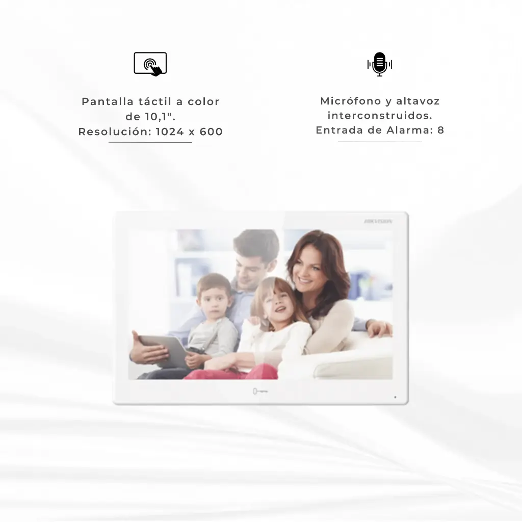 DS-KH9510-WTE | MONITOR TOUCH IP 10 1 INCH ANDROID COMPATIBLE CON INTERCOM 