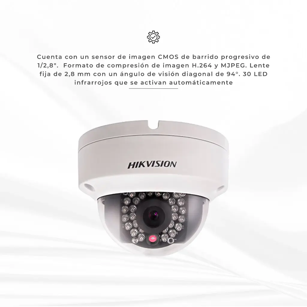 DS2CD2120FI | CAMARA IP TIPO DOMO IR 20-30M 1/3 PROGRESSIVE CMOS 2MP 2.8MM DWDR POE FUENTE IP6