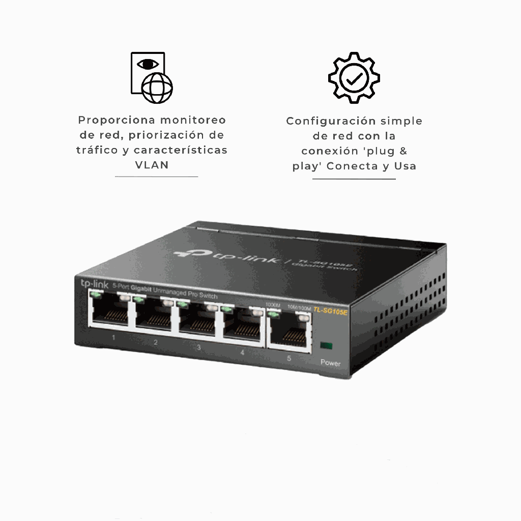 TL-SG105E | SWITCH TP-LINK INTELIGENTE SENCILLO GIGABIT DE 5PTOS