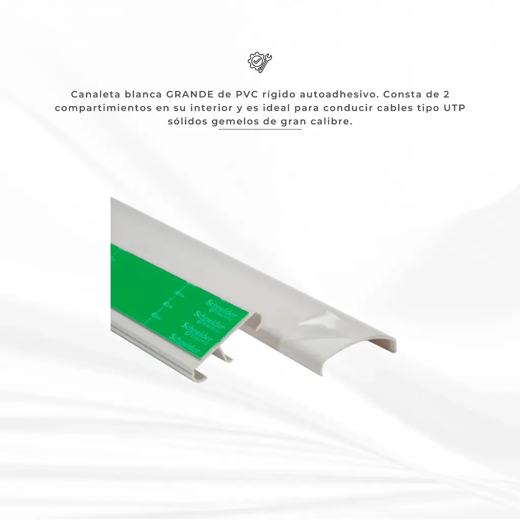CANALETA BLANCA 40X12 CON DIVISION Y CON AHDESIVO