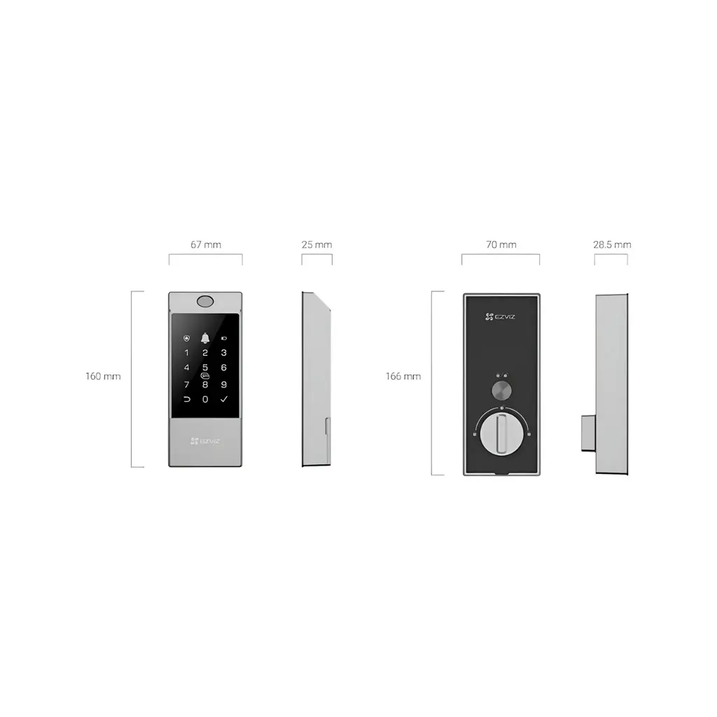 CS-DL04-R100-WP-GR | CERRADURA SMART PRO C/TECLADO, WIFI, BLUETHOOTH Y PROXIMIDAD EZVIZ