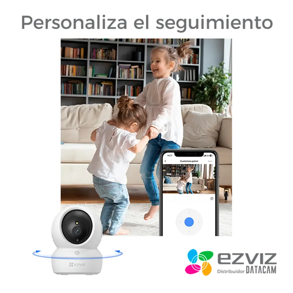 CS-H6c-R200-8H8WFL | Cámara PT Wi-Fi 2.4 GHz y 5 GHz / 4K (8 Megapíxeles) / Visión Nocturna Inteligente en Color / Detección Humana