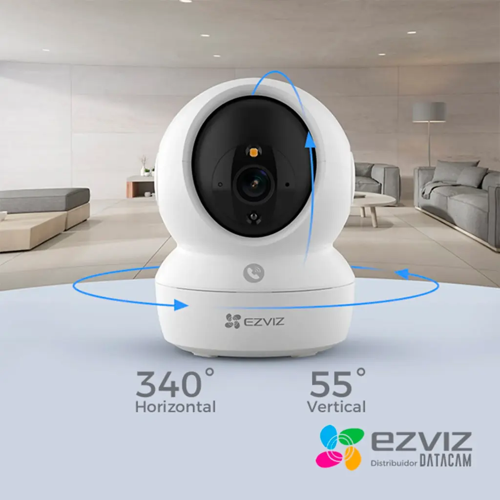 CS-H6c-R200-8H8WFL | Cámara PT Wi-Fi 2.4 GHz y 5 GHz / 4K (8 Megapíxeles) / Visión Nocturna Inteligente en Color / Detección Humana
