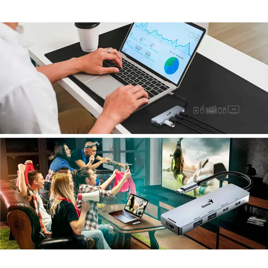 UH-500 | HUB DOCKING STATION CON USB TYPE-C 5 EN 1