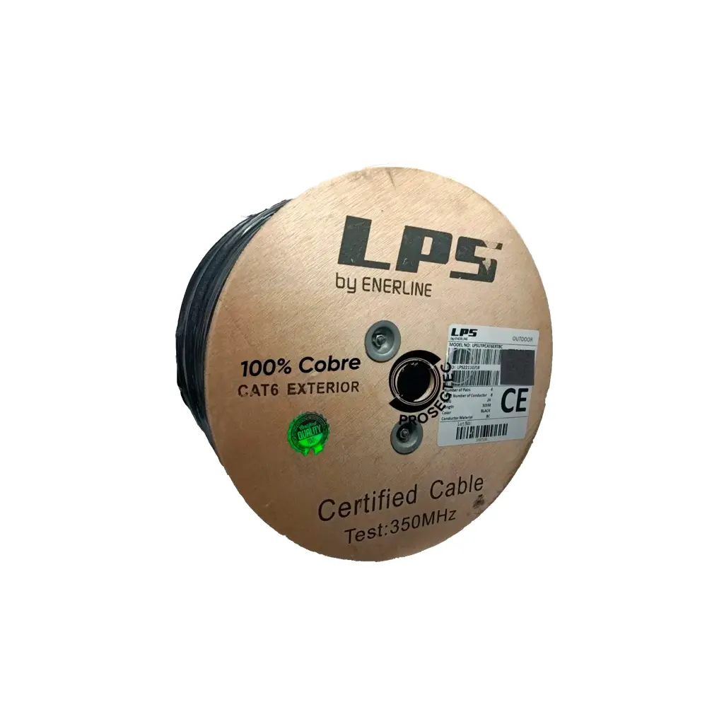 LPSUTPCAT6EXTBC | CABLE UTP CAT 6 EXTERIOR X 305MT DOBLE CHAQUETA 100% COBRE 