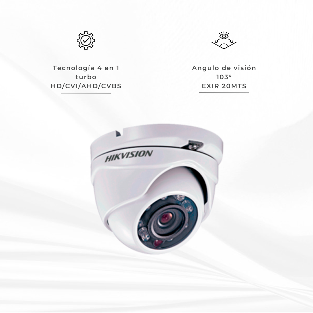 CE56C0TIRMF | CAMARA DOMO METALICA 720 TURBO 4HD, 2.8MM, 24LED DS2CE56C0TIRMF28