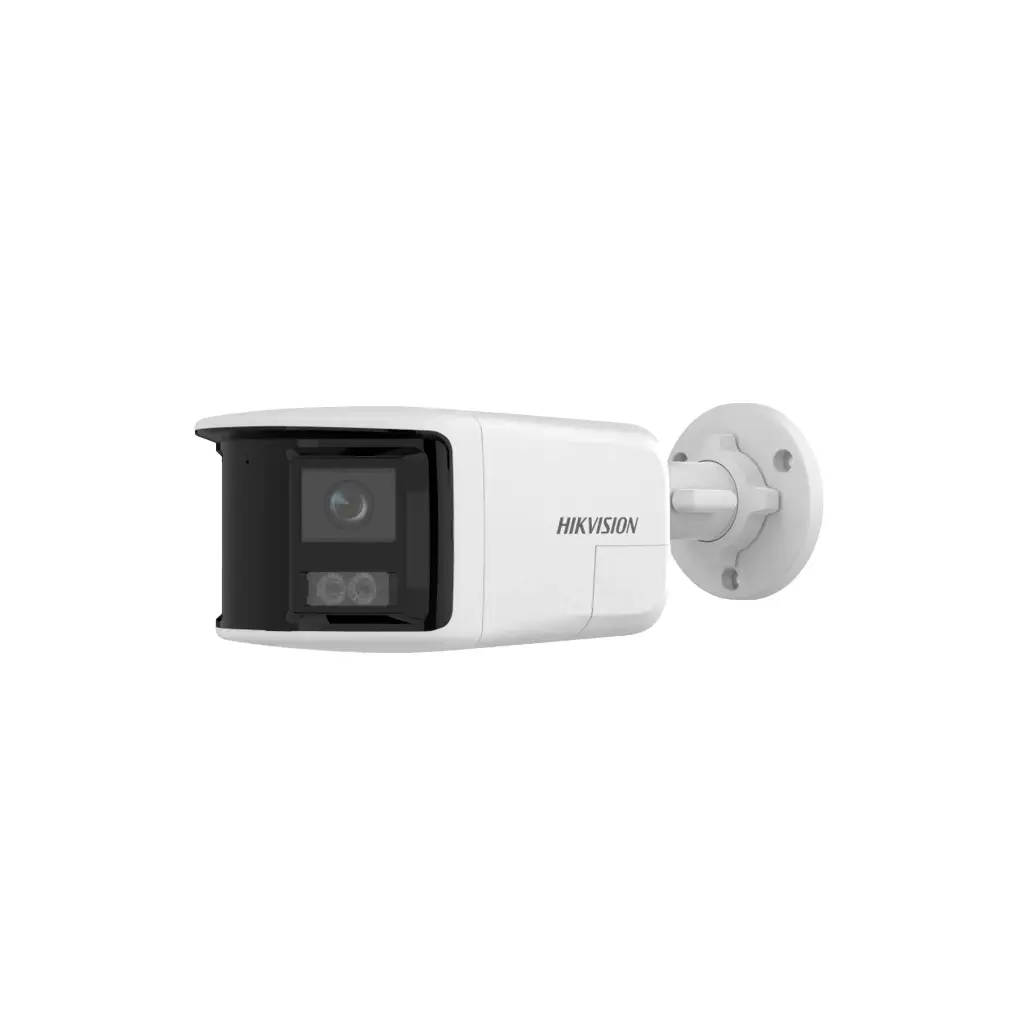 DS-2CD1T63G2P-LIUF/SRB | Bala IP 4 Megapixel / 2 Lentes de Lente 2.8 mm (Imagen Panorámica 180°) / 40 mts IR / Exterior IP67 / Luz Intermitente y Alerta de Audio / Audio Bidireccional / ACUSENSE / WDR 120 dB / Micro SD / Estrobo Azul y Rojo
