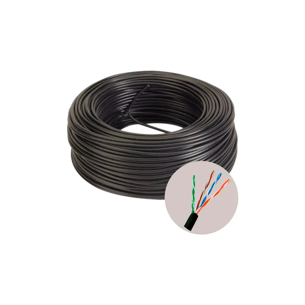 nuevo LPSUTPCAT5EXT100-PE  -PSUTPCAT5EXT100-PE CABLE CATEGORIA 5E  EXTERIOR  ROLLO 100MTS  COLOR DE CHAQUETA  NEGRA